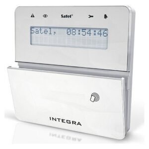 Tastatura alarma Satel INT-KLFR-W, LCD, Compatibila INTEGRA, Alb