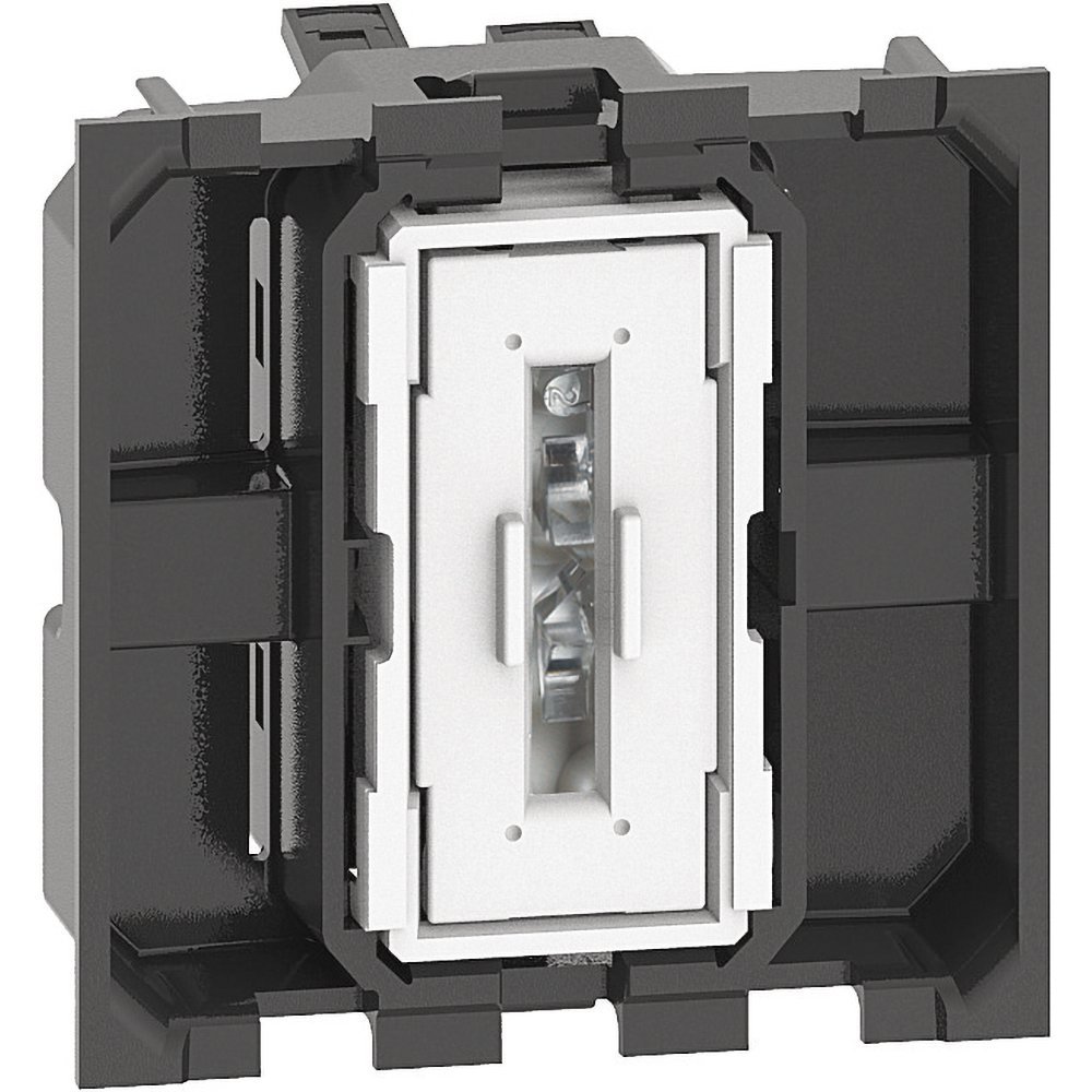Intrerupator simplu, borne automate, iluminabil 2M Bticino Living Now K4001M2A, alb, negru