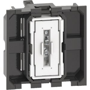 Intrerupator cap-scara, borne automate, iluminabil 2M Bticino Living Now K4003M2A, alb, negru