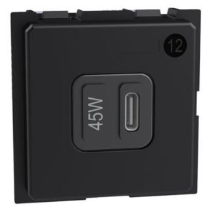 Incarcator USB 2 module tip C 45W Bticino Living Now K4294C, alb, negru, nisip