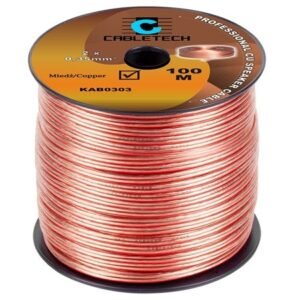 Cablu transparent pentru difuzor, cupru, 2 x 0.35 mm2 rola 100m KAB0303