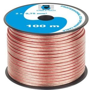 Cablu difuzor CCA, 2 x 0.75 mm2, transparent, rola 100m KAB0356