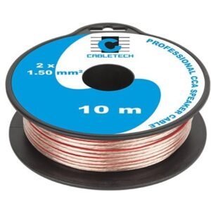 Cablu transparent pentru difuzor, material CCA, 2 x 1.5 mm2, rola 10m KAB0397