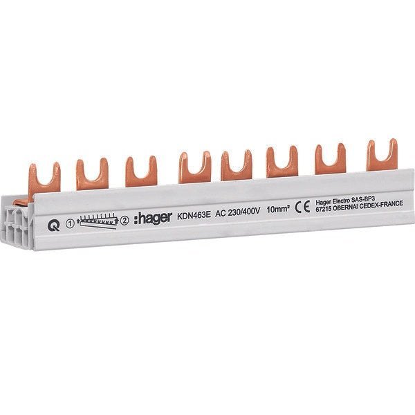 Busbar 4P 8M 63A furca Hager KDN463E