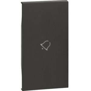 Tasta iluminabila 2 module simbol sonerie Bticino Living Now KG01M2D, negru