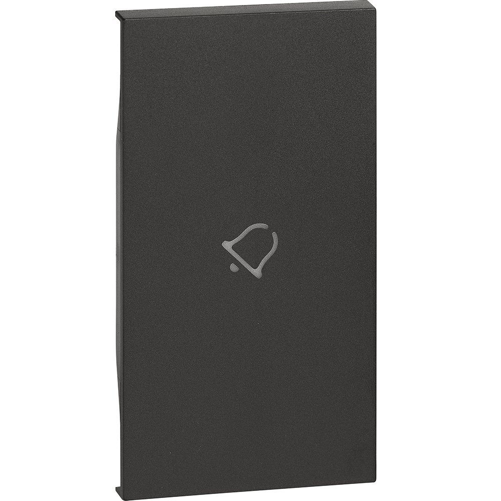 Tasta iluminabila 2 module simbol sonerie Bticino Living Now KG01M2D, negru