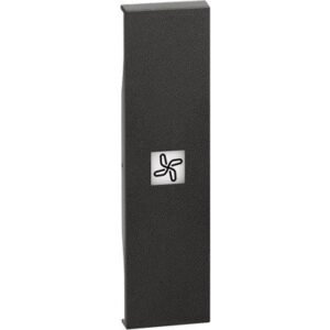 Tasta iluminabila cu simbol ventilator 1 modul Bticino Living Now KG01RN, negru