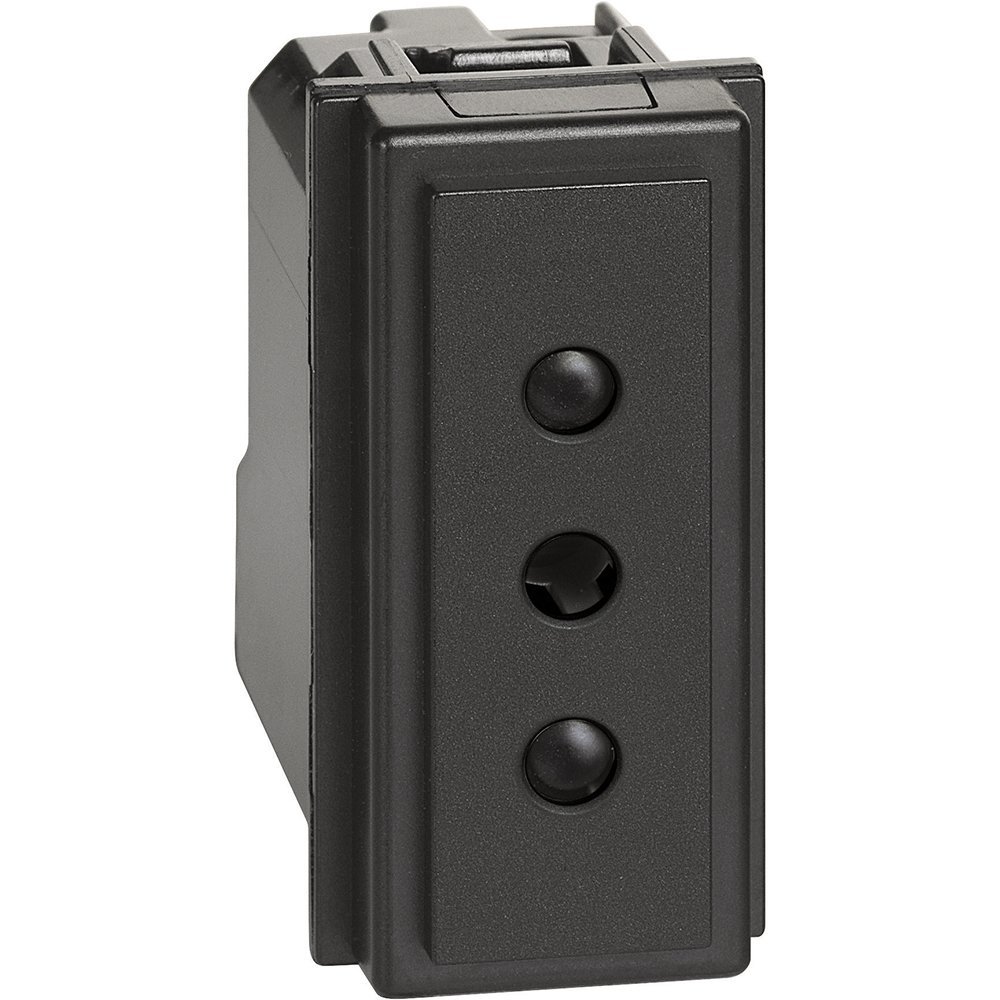 Priza 2 P+T 10A Bticino Living Now KG4113, negru