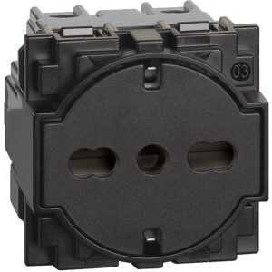 Priza 2M standard german/italian Bticino Living Now KG4140A16F, negru