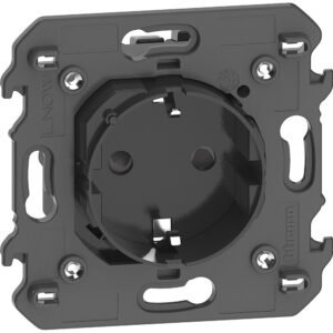 Priza conectata standard german 16A 2 module Bticino Living Now KG4141AC, negru