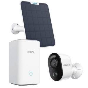 Kit camere supraveghere wireless WiFi cu panou solar si hub Reolink Argus 3 Ultra HUBXB350, 8 MP, IR 10 m, Dual band, PIR, slot card, microfon, sirena, HUB inclus