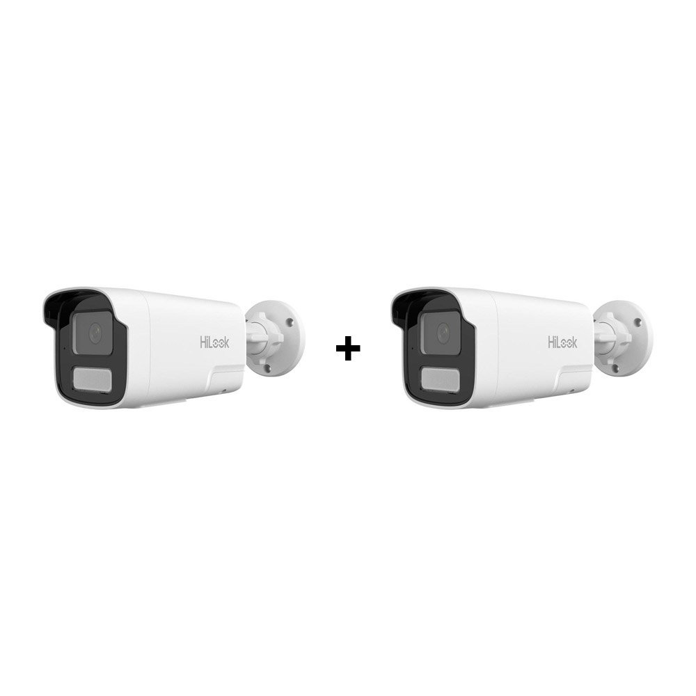 PROMO – Pachet camere supraveghere IP exterior cu iluminare duala Hikvision HiLook Smart Hybrid Light IPC-B440HA-LUF/SL, 4 MP, 4 mm, IR / lumina alba 50 m, microfon / difuzor, detectie persoane/vehicule, PoE, pret redus 50% la al doilea produs