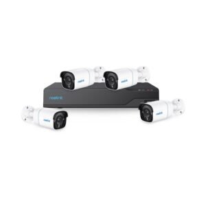 Sistem supraveghere exterior IP basic Reolink KIT-RLK-4EXTIP-8MP-30M-P-M, 4 camere, 4K, IR 30 m, 4 mm, microfon, slot card SD, PoE, HDD 2 TB