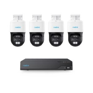 Sistem supraveghere exterior IP Speed Dome PTZ basic Reolink KIT-RLK-4INTIP-8MP-15M-P-M, 4 camere, 8MP, 2.8 + 8 mm, LED/IR 15 m, dual band, slot card, microfon si difuzor, PoE, HDD 2 TB