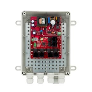 Kit Switch PoE cu 6 porturi pentru 5 camere IP ATTE Power IPB-5-10A-M2, 10/100 Mbps, carcasa exterior ABOX-M2