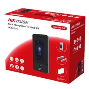 Kit terminal control acces cu recunoastere faciala Hikvision DS-KAS342, 2 MP, ecran 4.3 inch, Wiegand, amprenta, card Mifare 13.56 MHz, WiFi, 1500 utilizatori, PoE