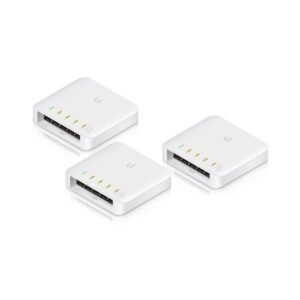 Kit switch Ubiquiti UniFi Switch Flex, 5 porturi, PoE+, Layer 2, 46 W buget, cu management, 3 bucati