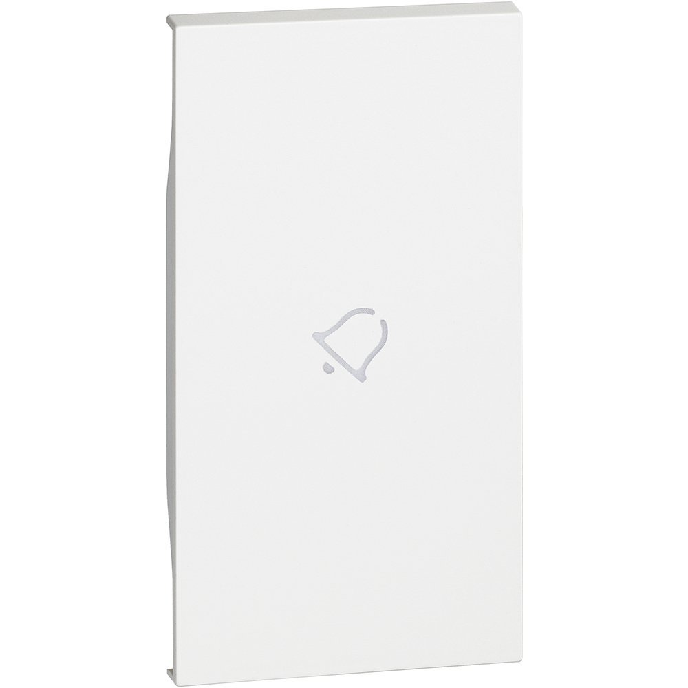 Tasta iluminabila simbol sonerie 2 module Bticino Living Now KW01M2D, alb