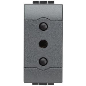 Priza 2P+T 10A Bticino Living Light L4113, antracit