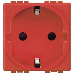 Priza schuko 2 module Bticino Living Light L4141R, rosie