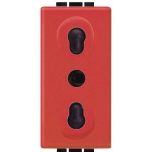 Priza 2P+T 10/16A 1 modul Bticino Living Light L4180R, rosie