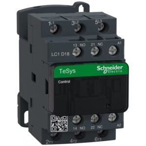 Contactor TeSys D 3P 18A AC-3440V – aux 1NO+1NC – bobina 24V 50Hz Schneider LC1D18B5