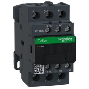 Contactor Tesys D 3P(3 NO) – AC-3 – 440V 25A, aux 1NO+1NC – bobina 230VAC Schneider LC1D25P7