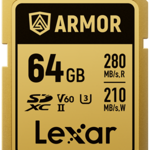 Lexar SDXC ARMOR Gold UHS-II U3, Stainless Steel, IP68 R280/W210 (V60) 64GB – Default Title