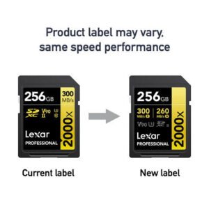 Lexar SDXC Pro 2000X UHS-II U3 R300/W260 (V90) 256GB – Default Title