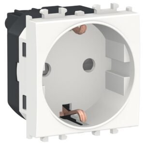 Priza 2P+E 2 module cu obturatoare Schneider Easy Styl LMR5210001, alb