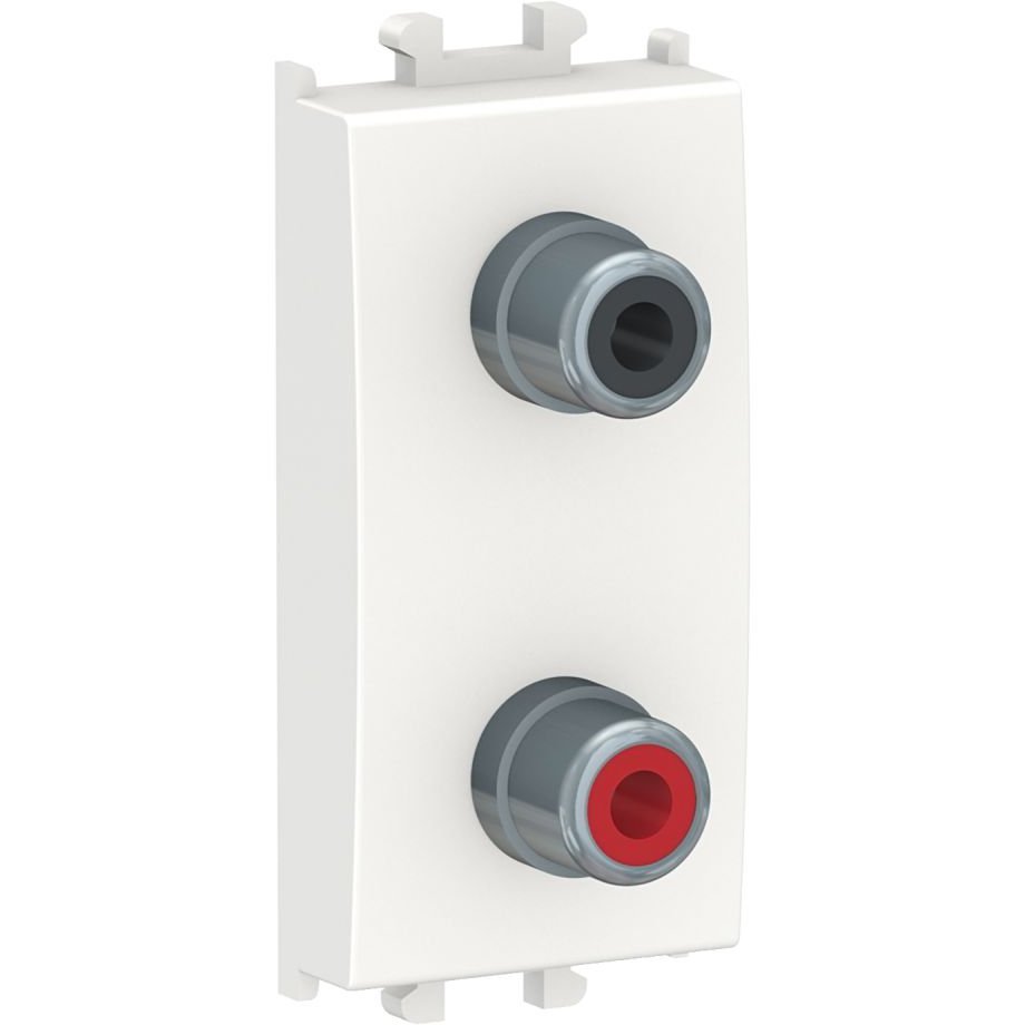 Priza audio dubla 1 modul Schneider Easy Styl LMR6342001, alb