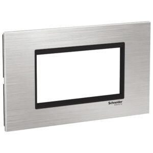 Rama inox 4 module Schneider Easy Styl LMR7664031, argintiu/negru