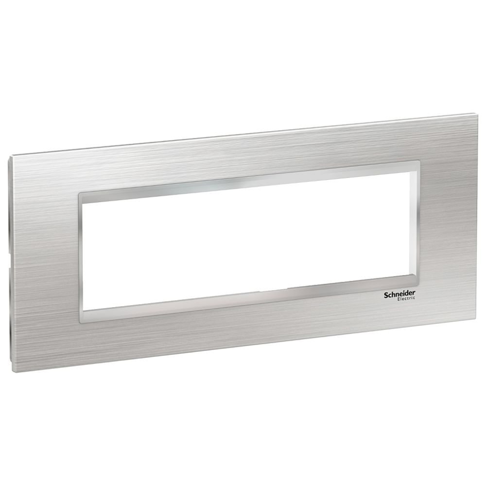 Rama inox 7 module Schneider Easy Styl LMR7667038, argintiu/crom
