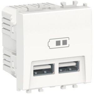 Priza dubla incarcare USB 2 module Schneider Easy Styl LMR9910001, alb