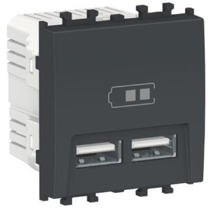 Priza dubla incarcare USB 2 module Schneider Easy Styl LMR9910003, negru
