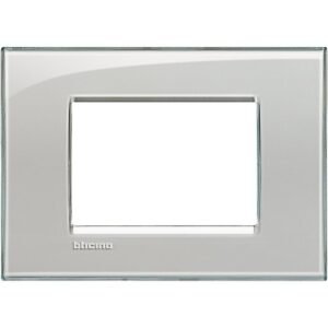 Rama ornament 3 module Bticino Living Light LNA4803KG, gri gheata