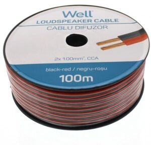 Cablu difuzor rosu/negru 2X1.00mmp, 100m, Well LSP-CCA1.00BR-100-WL