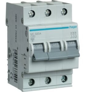 Siguranta automata 3P, 20A, 6kA, C, Hager MC320A
