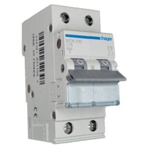 Siguranta automata 2P, 16A, 6kA, curba C Hager MCN216