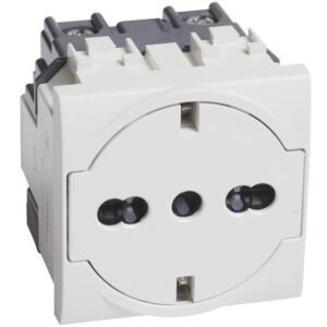Priza plata 2 module Bticino Living Light N4140/16F, Alb