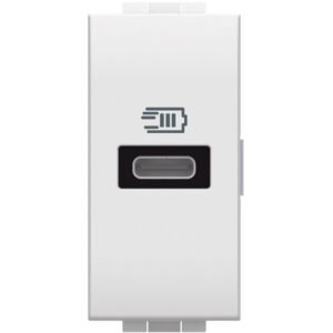 Incarcator USB 5 Vdc tip C pentru dispozitive de pana la 1.500 mA – 110-230V 50-60 Hz Bticino Living Light N4192C