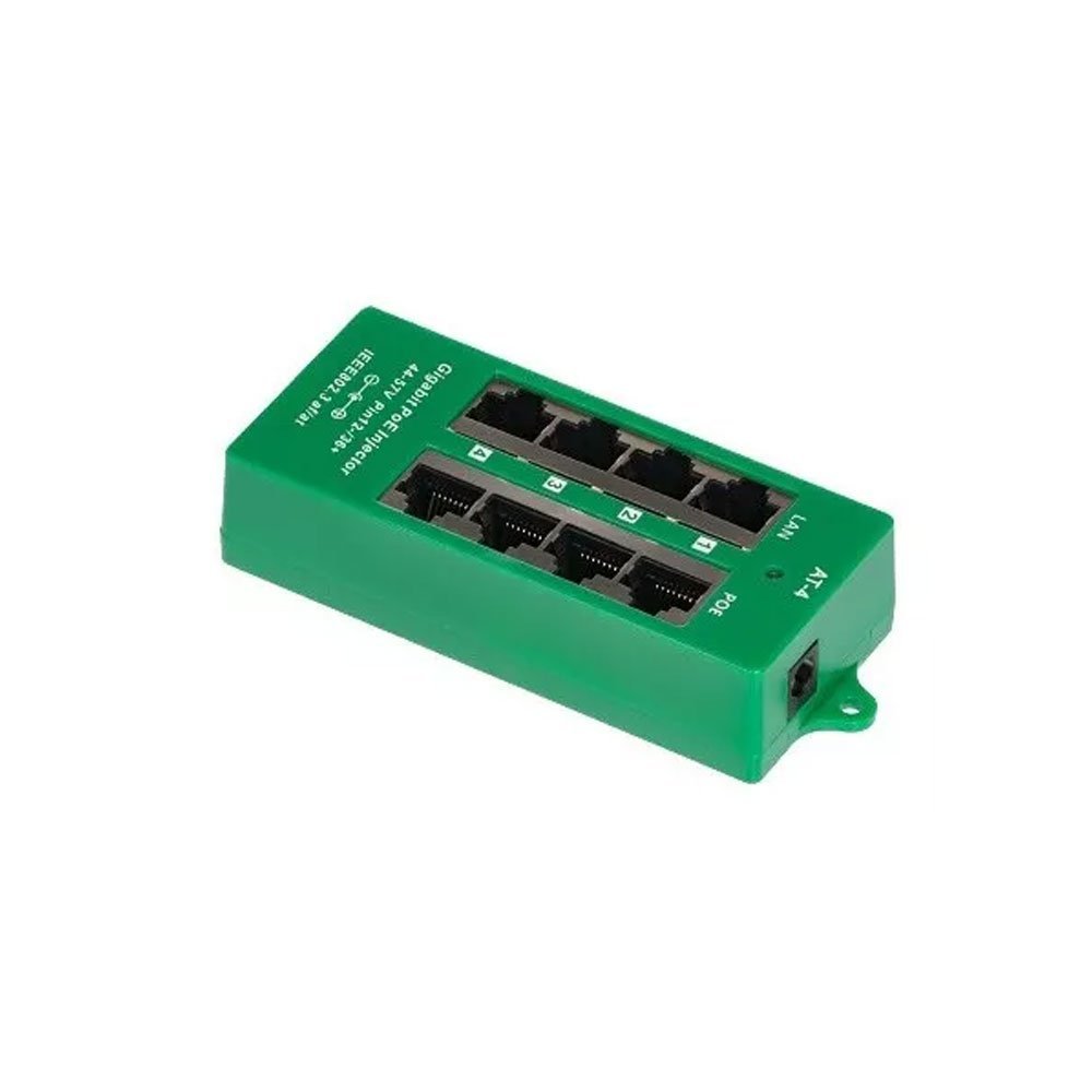 Injector PoE activ cu 4 porturi gigabit N9214, mufa DC, 44-57V