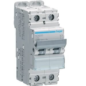 Siguranta automata Hager NCN220, 2P, 20A, 10kA, curba C