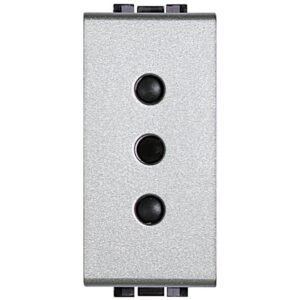 Priza 2p+T 10A standard italian Bticino Living Light NT4113, argintiu