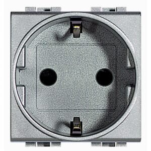 Priza 2 module 2P+T, 16A Living Light Bticino NT4141, argintiu