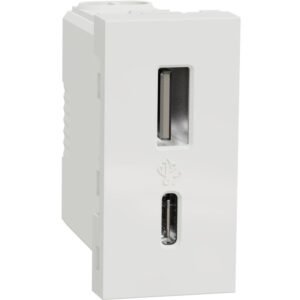 Priza USB 1 modul tip A + C (12W) Schneider Noua Unica NU301618, alb