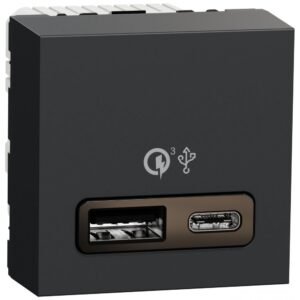Incarcator rapid USB dublu A+C 18W Schneider Noua Unica NU301954, antracit