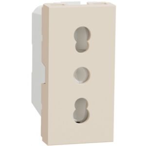 Priza standard italian 1m 16A 2P+E Schneider Noua Unica NU302344, bej