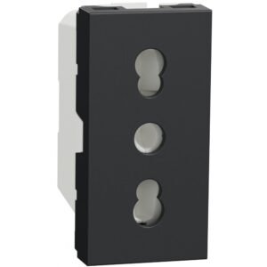 Priza italiana 1m 16A 2P+E Schneider Noua Unica NU302354, antracit