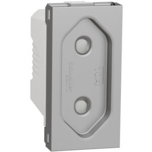 Priza standard european 2P 10A 1 modul Schneider Noua Unica NU303130, aluminiu
